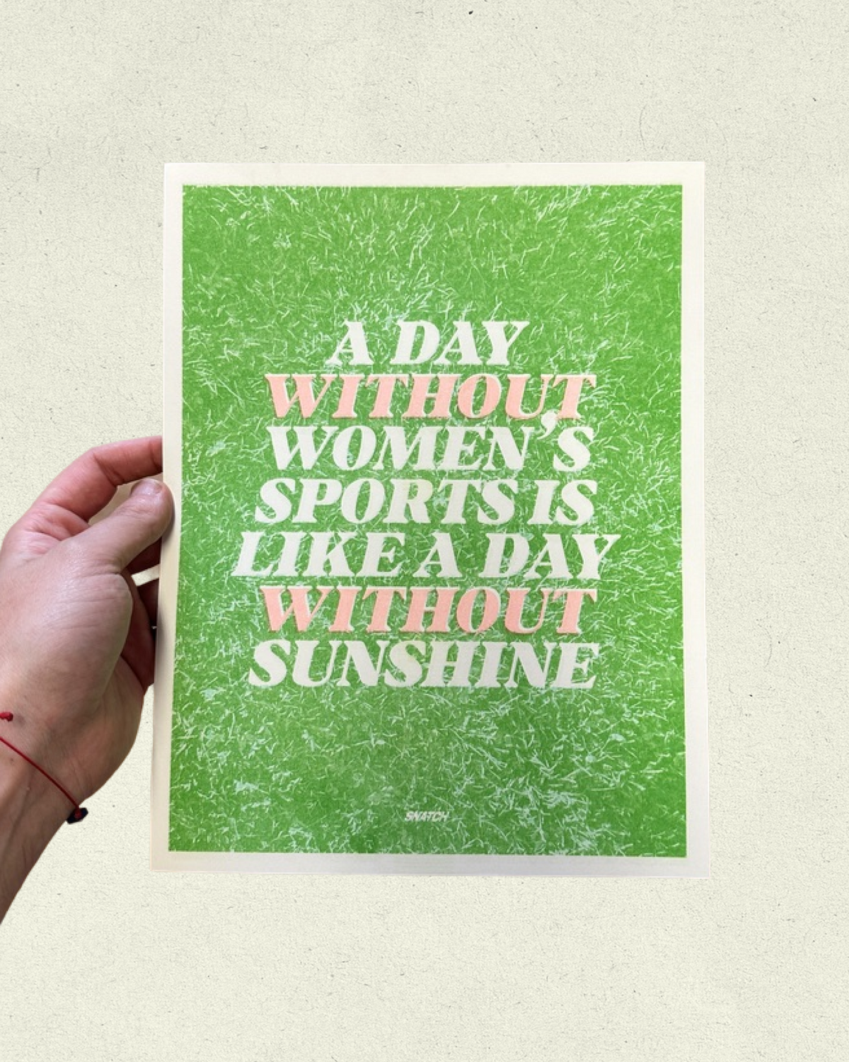 A Day Without Women's Sports: Risograph Print