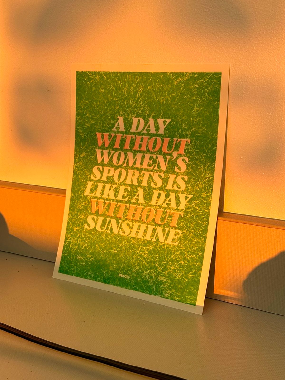 A Day Without Women's Sports: Risograph Print