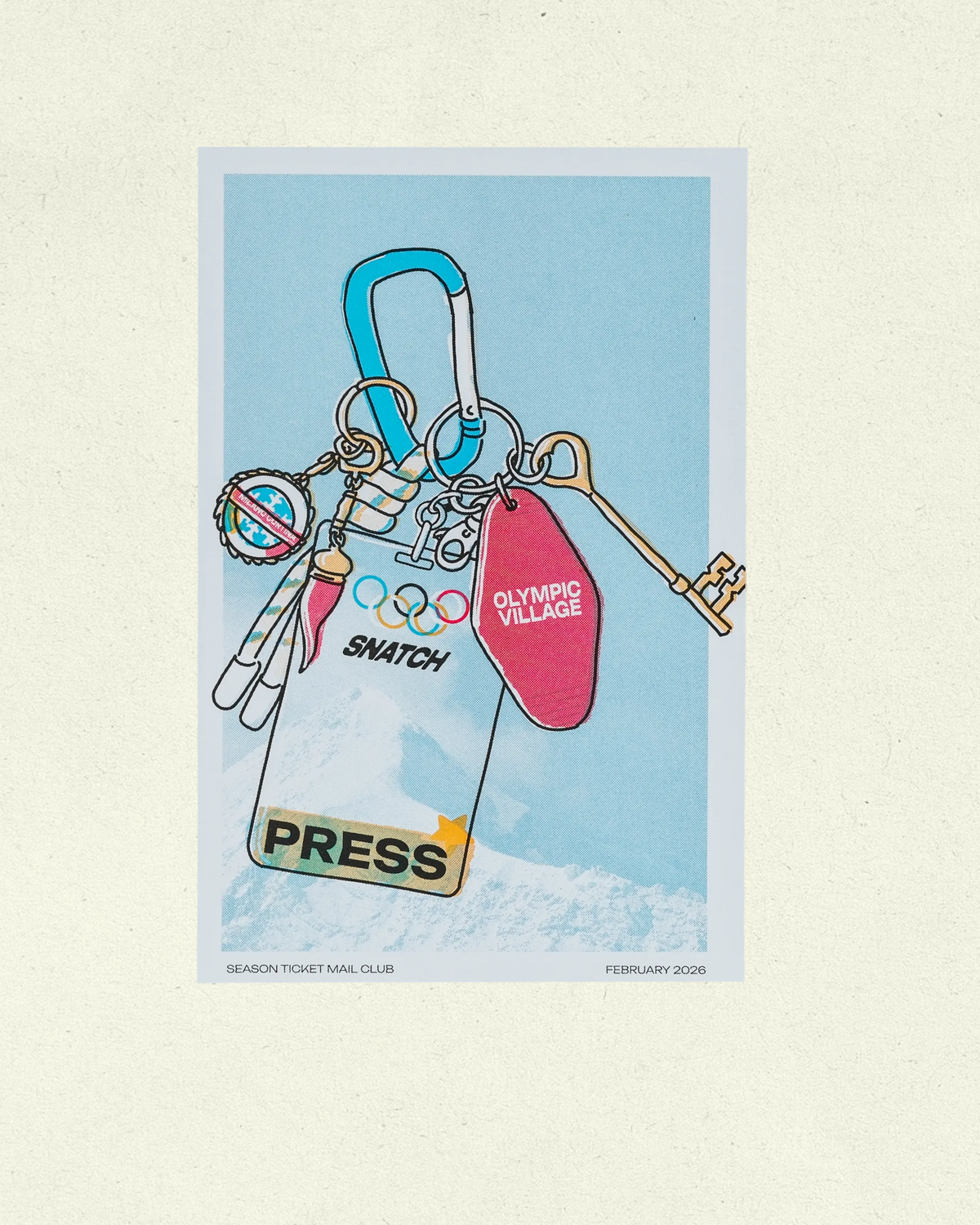 Winter Games Carabiner Risograph Print, February 2026