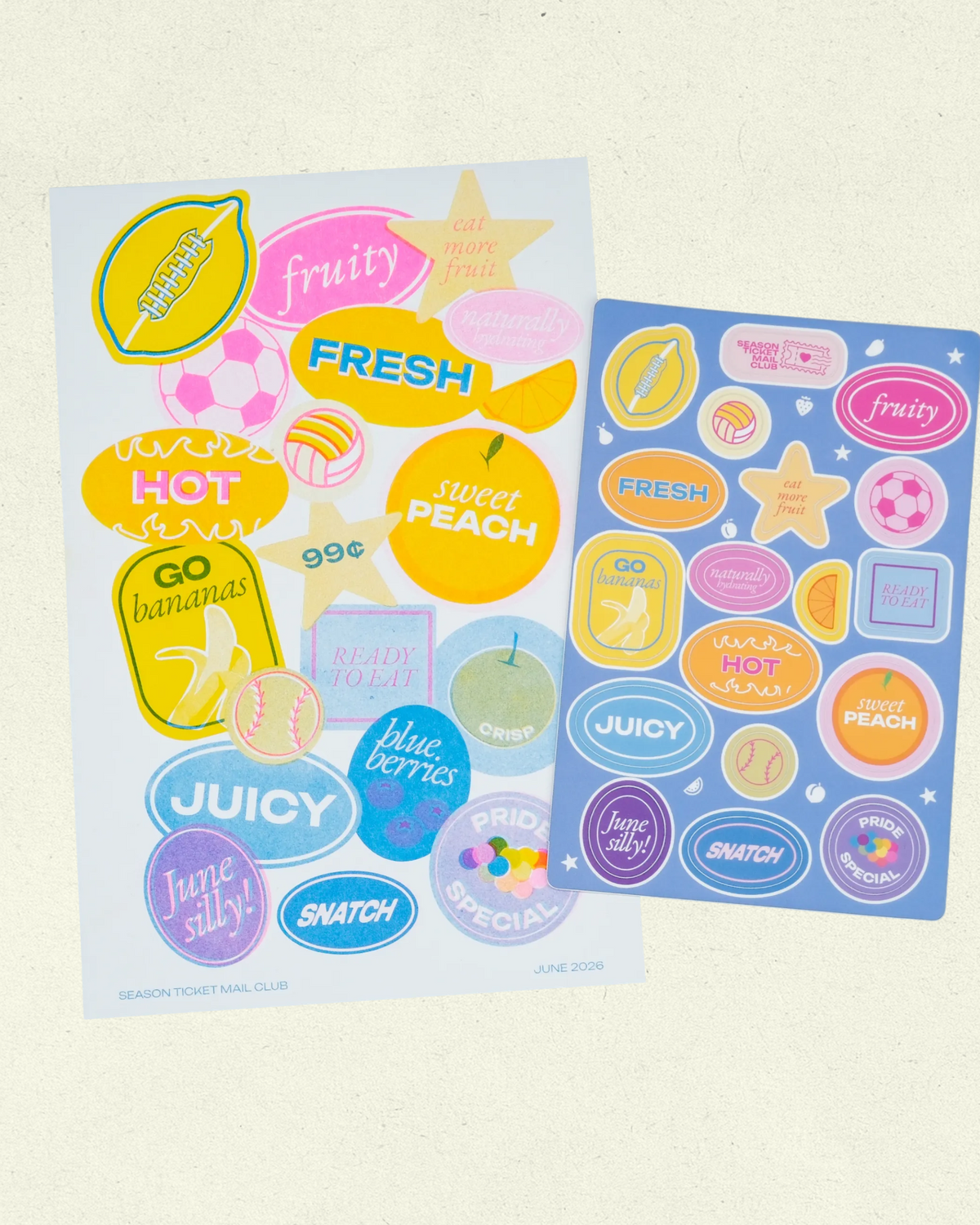 Pride Fruit Stickers Risograph Print & Stickers, June 2026