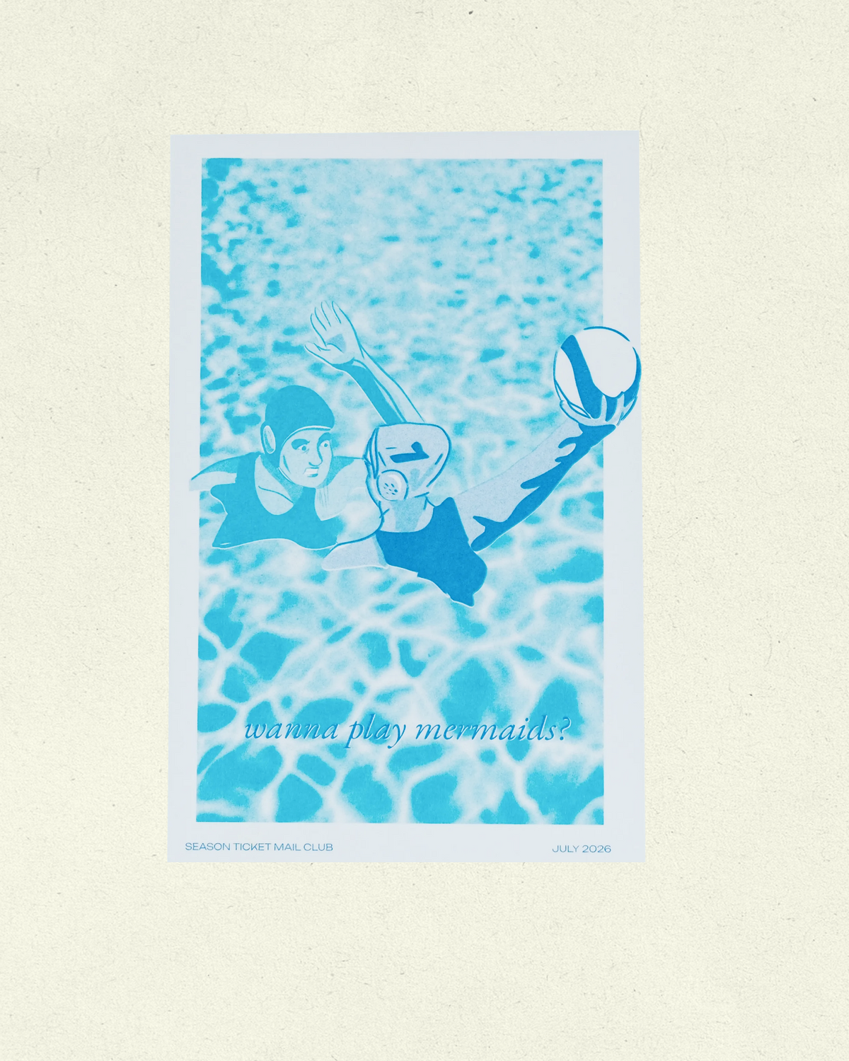 Water Polo Mermaids Risograph Print, July 2026